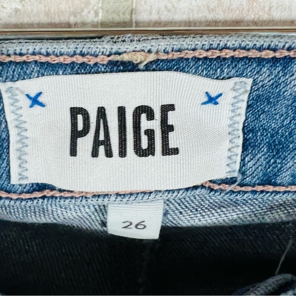 PAIGE Stella High Rise Straight Leg Jeans in Filmore Destructed Wash Size 26 - Picture 8 of 10